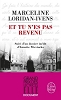 Couverture du Livre Et tu n'es pas revenu - Marceline Loridan-Ivens